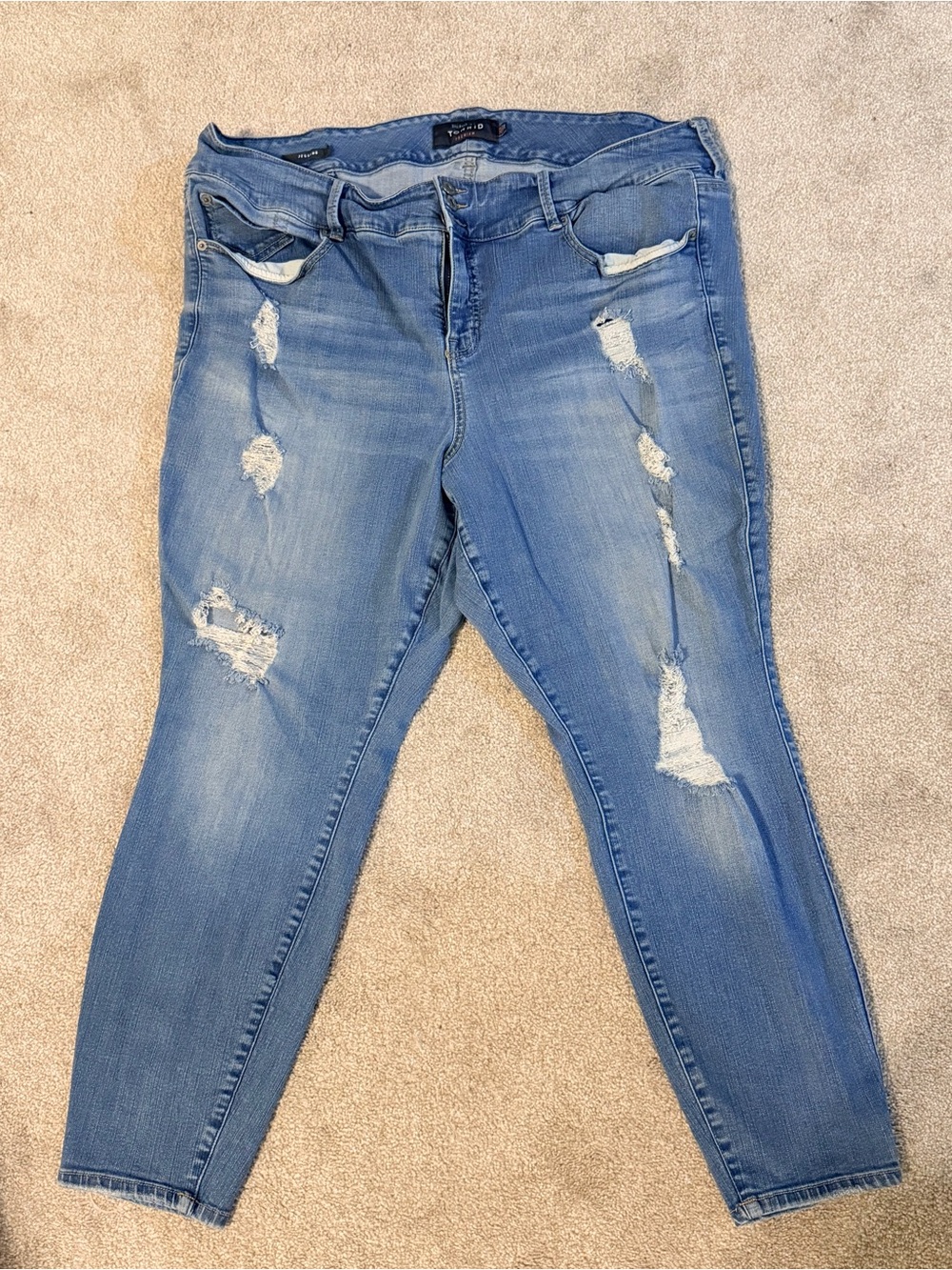 torrid Light Blue Distressed Skinny Jeans